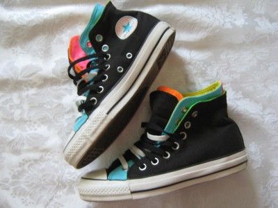 CHUCK TAYLOR Converse All Star HIGH TOP Two Fold  7  BLACK NEON Xtra 