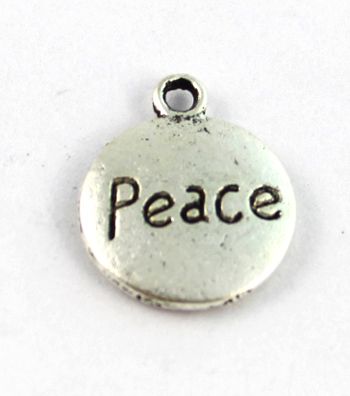 20PCS Tibetan silver round PEACE charms FC12131  