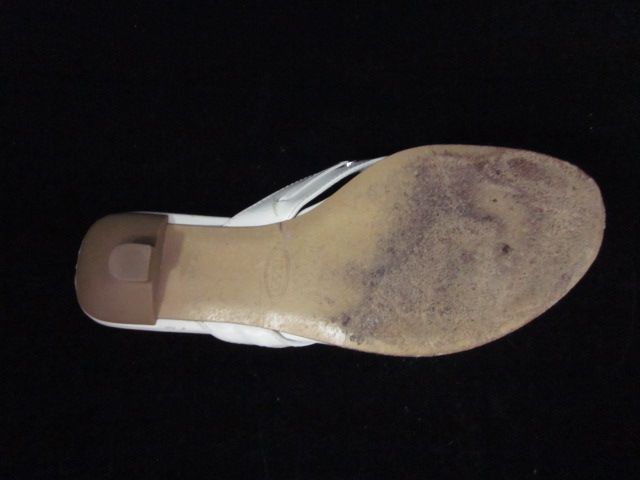 TODS White Leather Thong Strap Slides Shoes Sz 8 BOX  