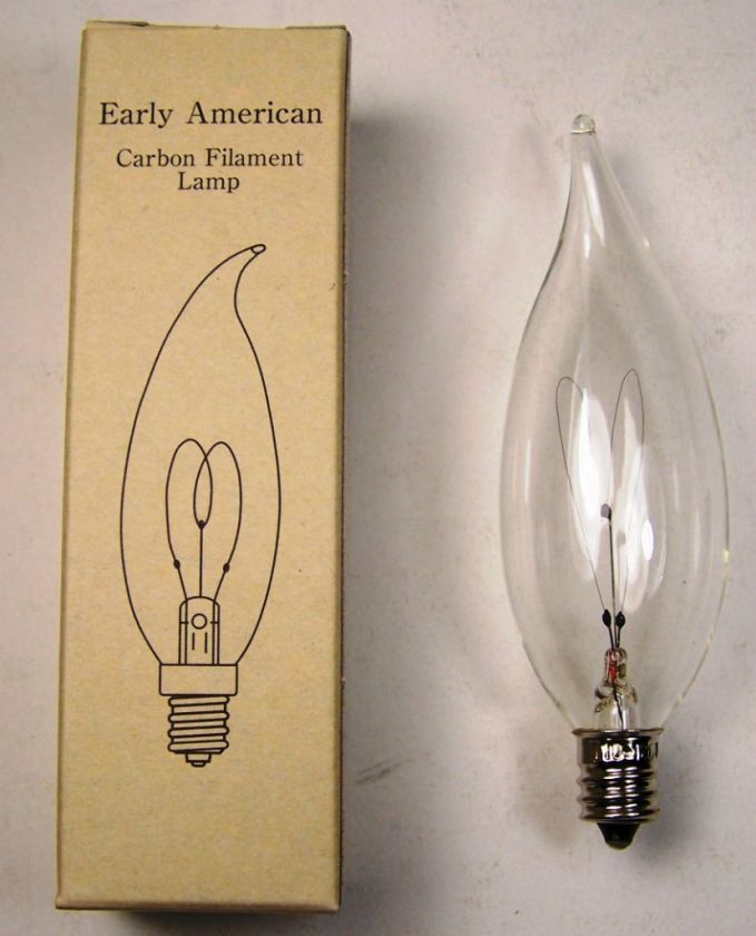 Reproduction 15 Wt Carbon Filament Chandelier Lightbulb  