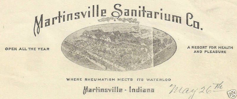 1900s Martinsville Indiana Sanitarium Illust. Letter  