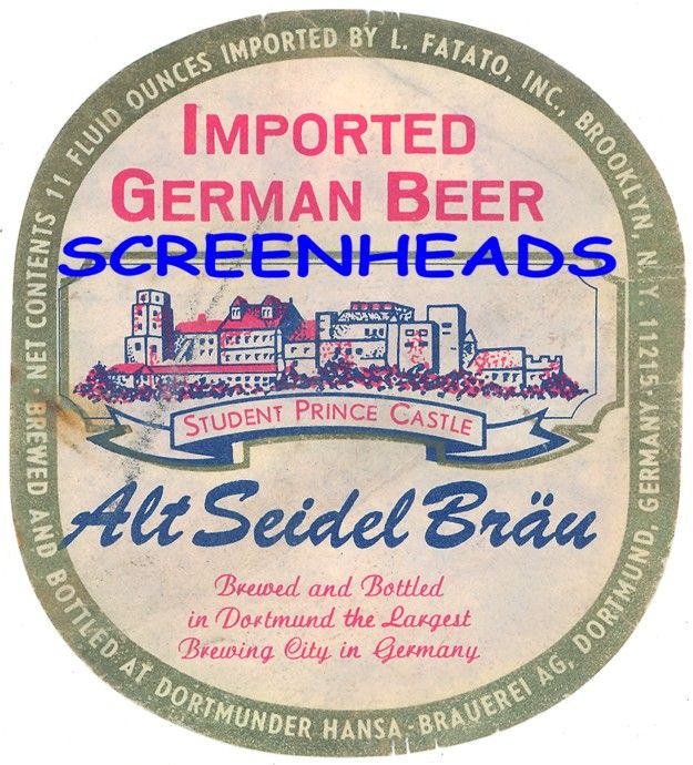 STUDENT PRINCE CASTLE Alt Seidel Brau GERMAN BEER LABEL  