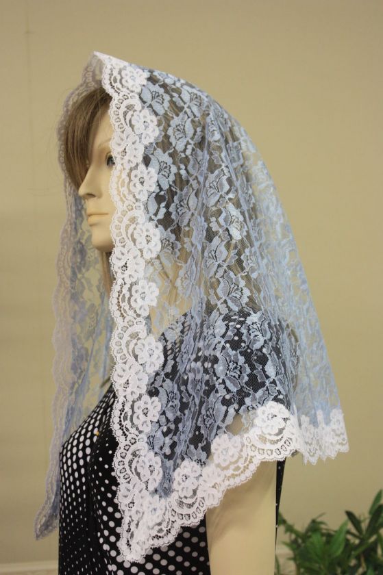   mantilla Catholic church chapel scarf lace headcovering Mass latin R