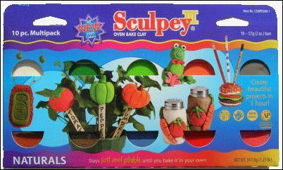 SCULPEY III Polymer Clay Multipack  10 Bars NATURALS  