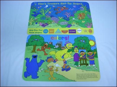 Sesame Street Place Mats For Kids Shapes & Colors  