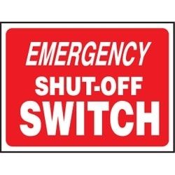 Swimming Pool Spa Sign 9X12 Emergency Shut Off Switch  