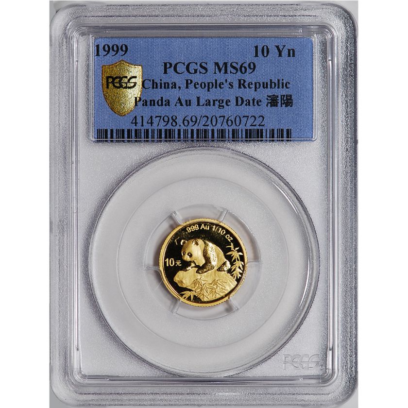   Panda (1/10 oz) 10 Yn (Large Date)   PCGS MS69   PCGS Secure  