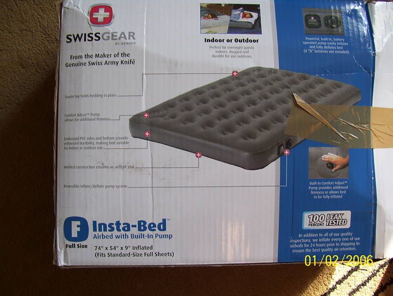 SWISS GEAR FULL SIZE BED INSTA BED WITH PUMP  