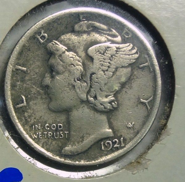 1921 MERCURY DIME XF SCARCE  