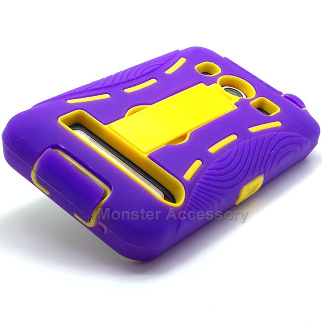   Kickstand Double Layer Hard Case Gel Cover For HTC Evo 4G  