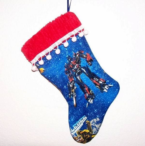 CHRISTMAS STOCKING OPTIMUS PRIME TRANSFORMERS BLUE~NEW  