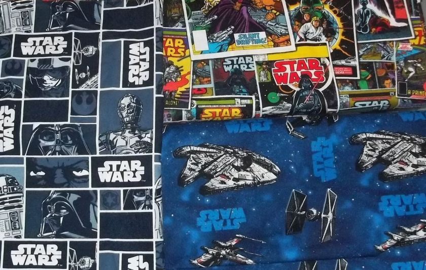 Star Wars Fabric Rare Vintage Darth Vader Chewbacca R2D2 C3PO Hans 