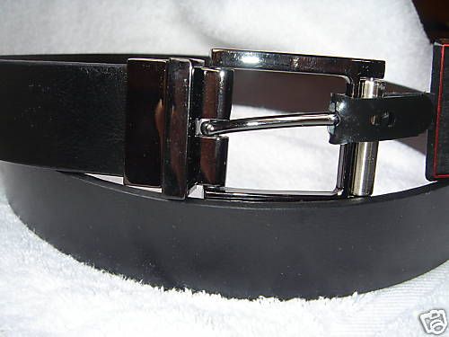 PIERRE CARDIN BLK/BRN REVERSIBLE BELT GUNMETAL SZ 36  