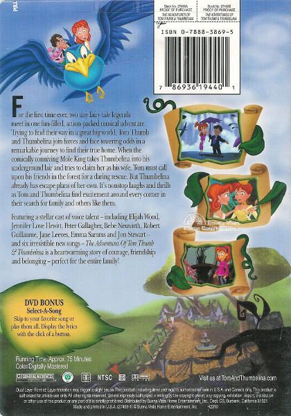 The Adventures of Tom Thumb & Thumbelina New Sealed DVD 786936194401 