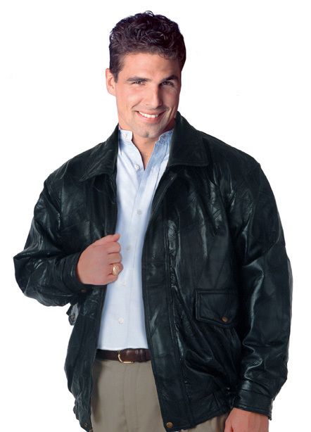 NAPOLINE GENUINE LEATHER BOMBER JACKET (NEW) SIZE LARGE  