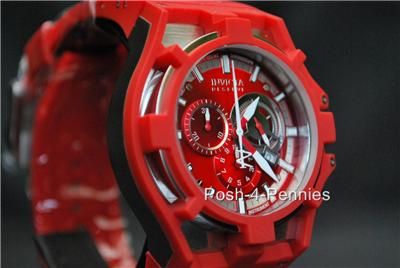   RESERVE AKULA QUARTZ CHRONOGRAPH RED SILVER POLYURETHANE WATCH 0634