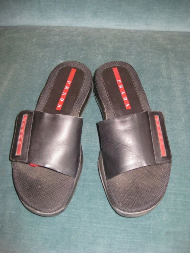 Prada Red Label black slides size 38.5  