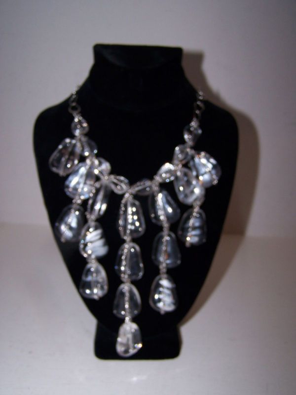 CHICOS ACRYLIC WATERFALL BIB COLLAR NECKLACE  