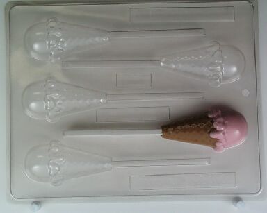 ICE CREAM CONE LOLLIPOP CHOCOLATE CANDY MOLD  