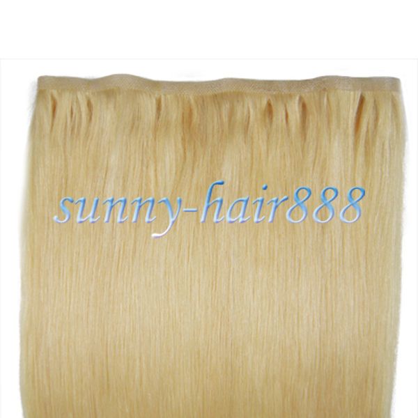   Wide PU skin weft Remy Human Hair Extension #613 BLONDE ,55g  