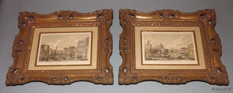   Pair of Canaletto Vene Turner Mfg Co. Frames Prints / Pictures  