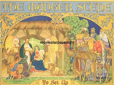 Vntge 1933 MANGER SCENE PAPER DOLLS LASR REPRO FREESHW2  