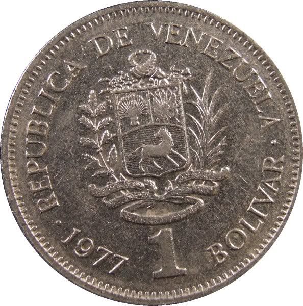 Venezuela ~ 1977 ~ 1 Bolivar ~  