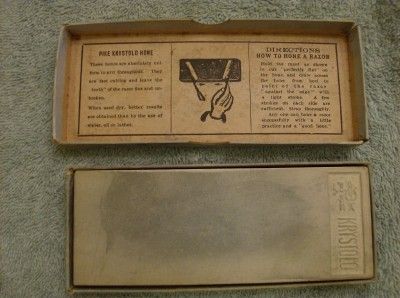 ANTIQUE/VINTAGE PIKE KRYSTOLO WATER RAZOR HONE W/BOX U.S.A.  