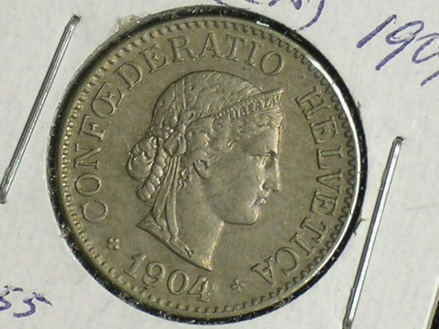 1904 B Sharp Switzerland 10 Rappen (0112 15)  