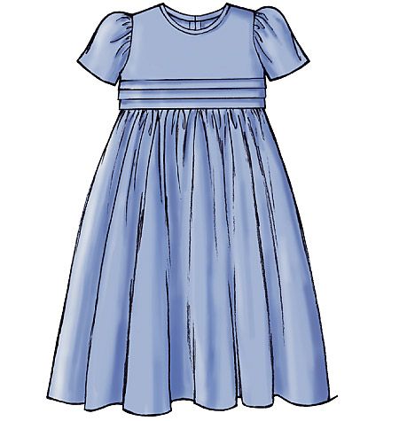 Butterick 3762 Girls Dress Flared Twirl Dirndi Skirt Short Sleeve 