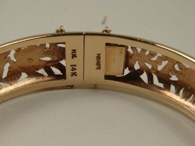 14KT GOLD MINGS HAWAII BANGLE/BRACELET. 14MM WIDE. APPROX 5MM IN 