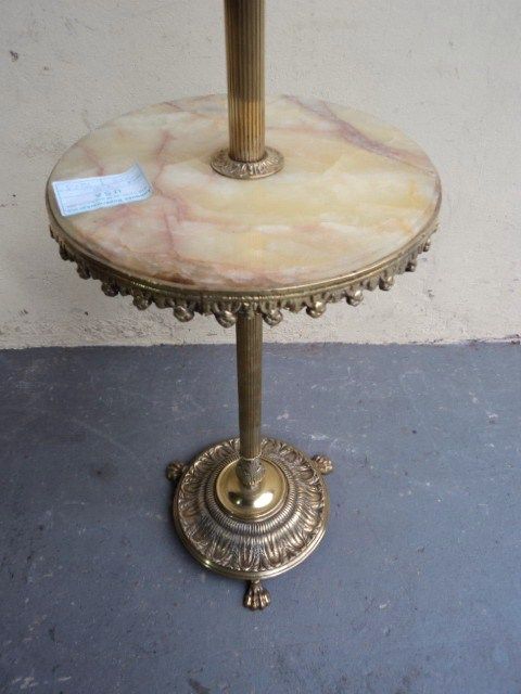 Great old French bronze & onyx floor lamp # 07131  