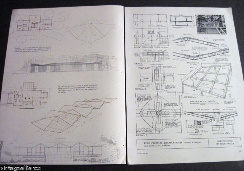 Paul Haydn Kirk designs Hyperbolic Paraboloid Roof in Bellevue WA 1961 