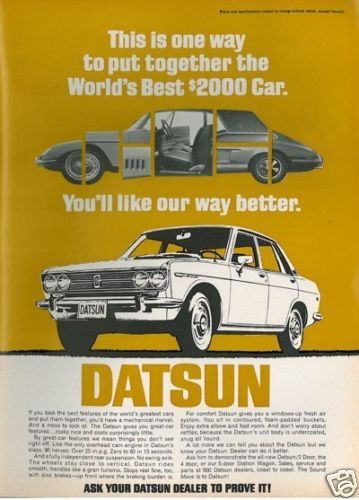 1969 DATSUN 1000 1200 RARE * ORIGINAL VINTAGE AD **  