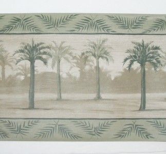 Seacrest PALM TREE Wall Border Green/Khaki/Tan 45x10  