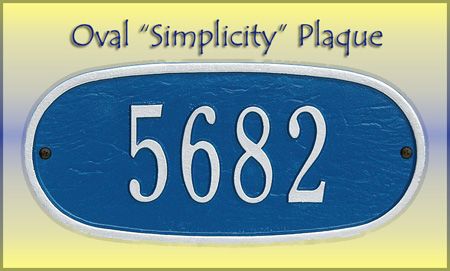 NEW PERSONALIZED SIMPLE OVAL ADDRESS PLAQUE MARKER  