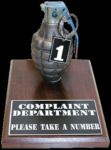 COMPLAINT DEPARTMENT GRENADE   TAKE A NUMBER   DESKTOP  