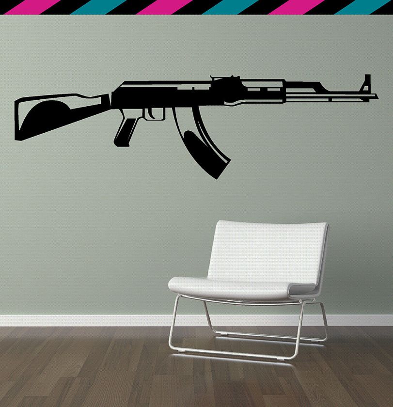 AK47 gun bullet assault rifle ammunition wall decal sticker tattoo 