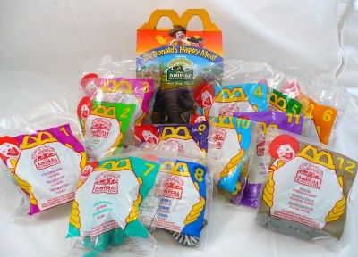 12 McDonalds Animal Kingdom Complete Set 1998 with Box Lot NIP  