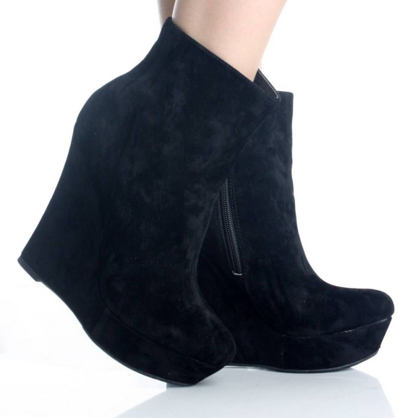 Wedge Bootie Platform High Heel Women Ankle Boot Size 7  