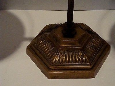 ANTIQUE BRASS DOUBLE TABLE LAMP OIL ENGLISH  