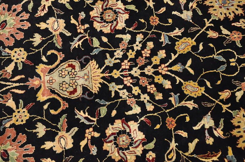 10x14 AREA RUG HANDMADE KNOTTED BLACK GOLD MASTERPIECE  