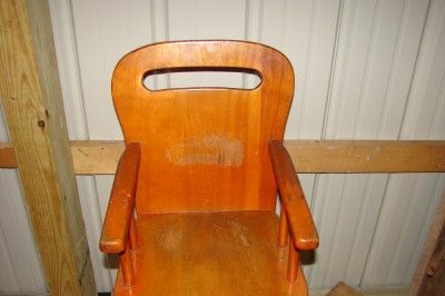 Vintage Maple Wood Baby High Chair  