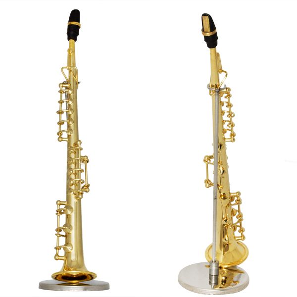 Gold Plated Minature Musical Instrument Figurine / Ornament ~ Clarinet 