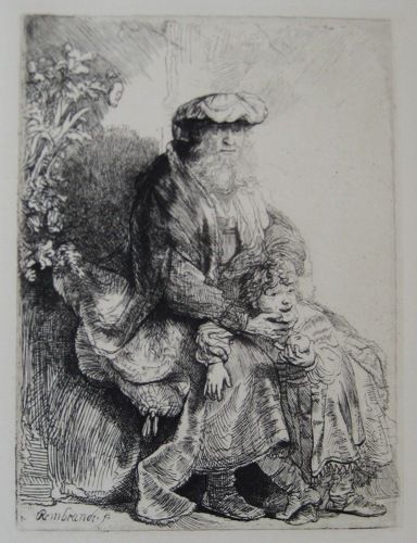 REMBRANDT Amand Durand Signed Etching JACOB & BENJAMIN  