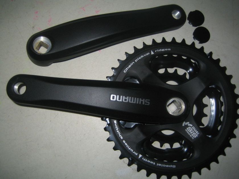 Shimano cycle bike black triple crank crankset chainwheel chainset 24 