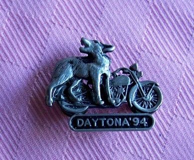 Daytona Motorcycle Pin 1994 Silvertone Wolf Motorcycle  