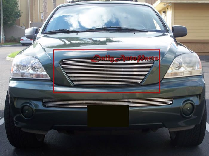 Billet Grille Insert 03   06 Kia Sorento Front Upper Polished Aluminum 