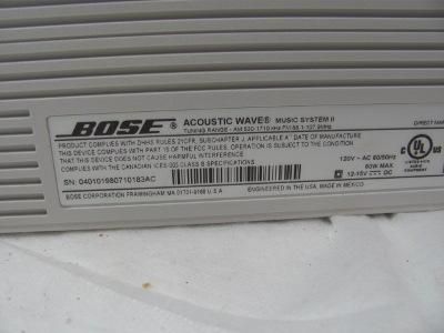 Bose Acoustic Wave Music System II White Stereo Shelf Entertainment 