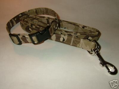 Desert Camouflage Dog Collar Collars & Leash Set L  